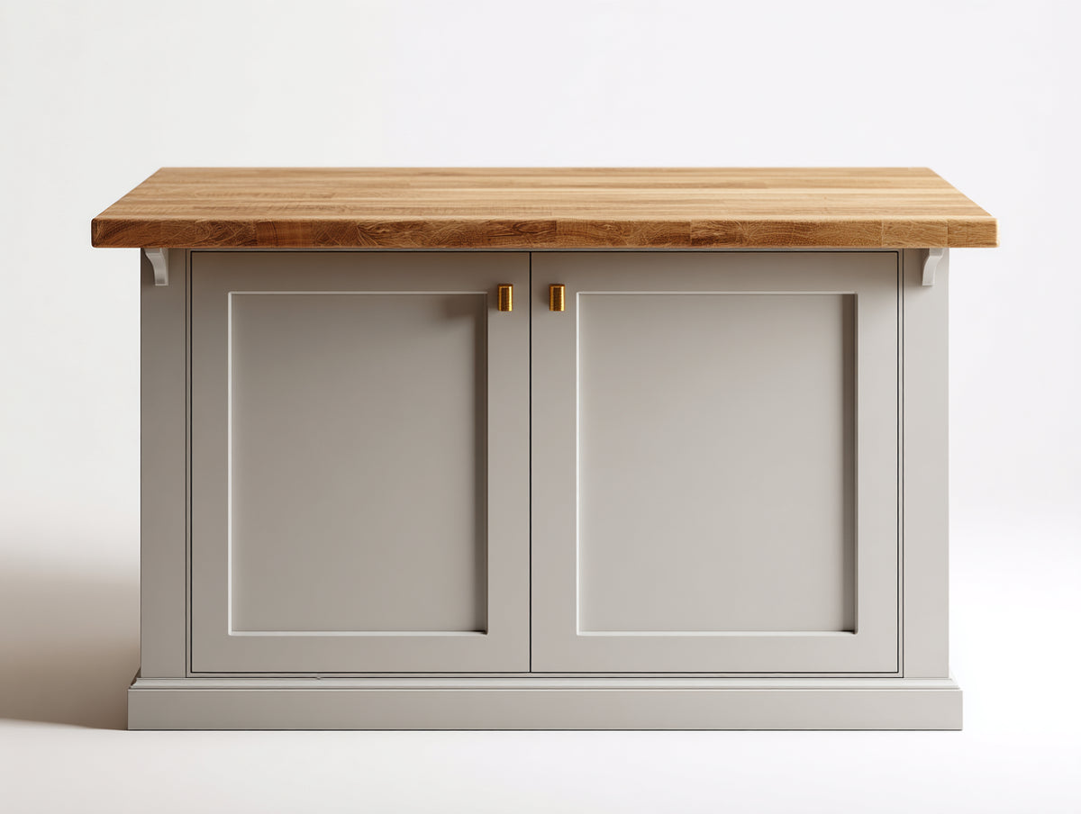Credenza - Legno-MDF - 119x57x88 cm - Tortora-Rovere naturale - Stile minimalista con piano maggiorato