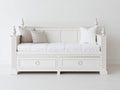 Divano letto - Legno - 211x101x112 cm - Bianco - Stile neoclassico con contenitore
