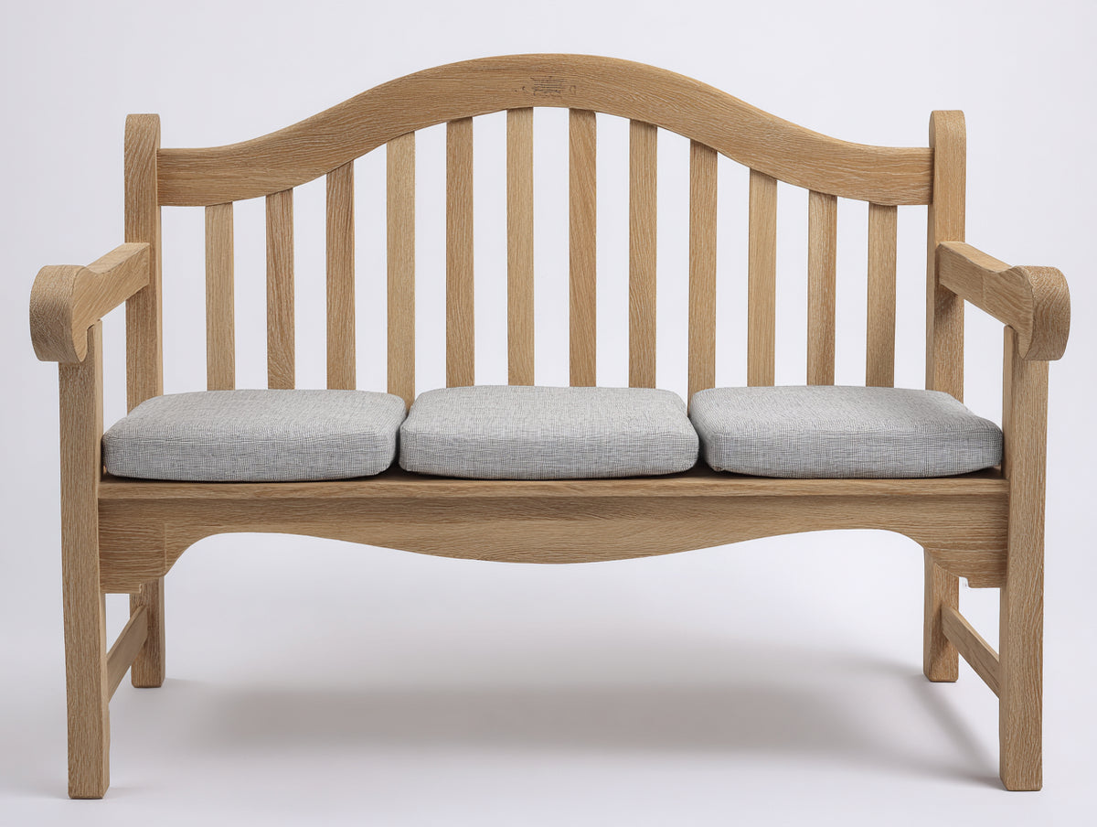 Panche da giardino - Legno massello-Tessuto - 164x65x92 cm - Rovere chiaro-Grigio perla - Stile tradizionale