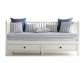 Divano letto - Legno - 205x95x86 cm - Bianco - Stile costiero classico con contenitore