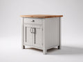 Credenza - Legno-MDF - 76x48x91 cm - Grigio chiaro-Rovere naturale - Stile country compatto con contenitore