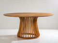 Tavolo da giardino - Teak - 128x128x76 cm - Marrone ambrato - Stile scultoreo
