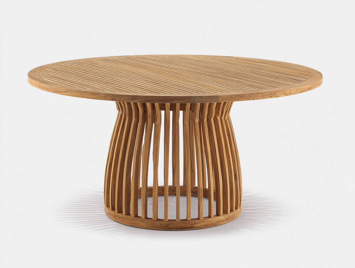 Tavolo da giardino - Teak - 122x122x75 cm - Marrone miele - Stile contemporaneo