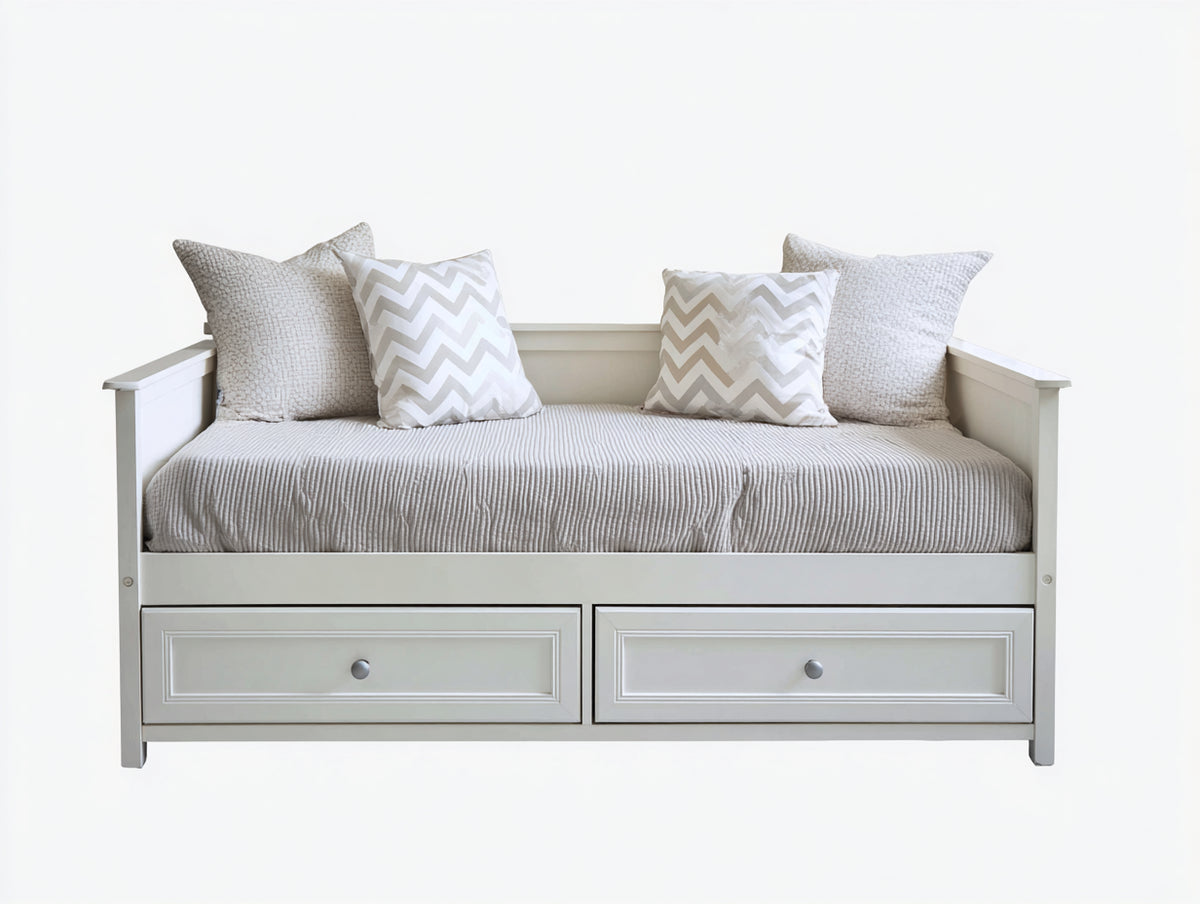 Divano letto - Legno - 205x98x85 cm - Bianco - Stile moderno