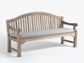 Panche da giardino - Rovere-Tessuto - 168x67x93 cm - Rovere sbiancato-Grigio chiaro - Stile tradizionale