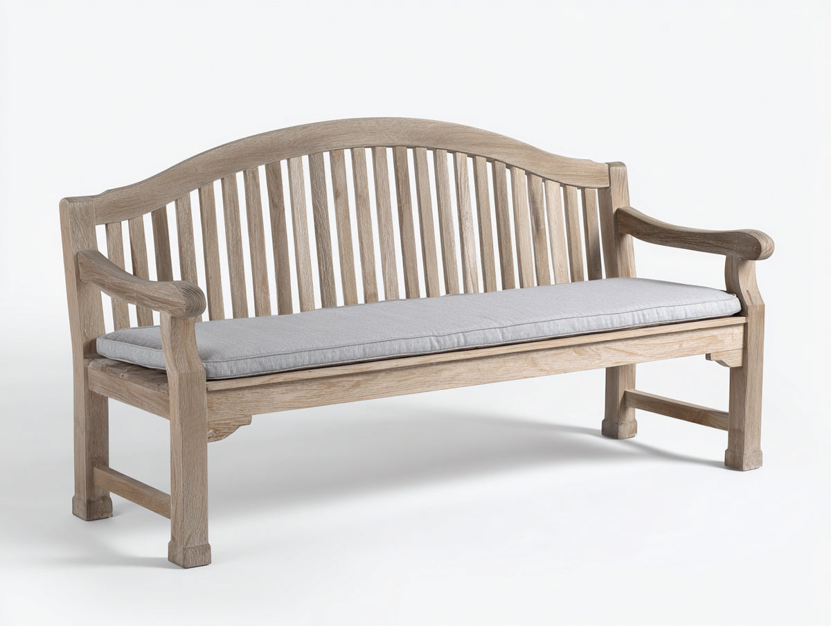Panche da giardino - Rovere-Tessuto - 168x67x93 cm - Rovere sbiancato-Grigio chiaro - Stile tradizionale