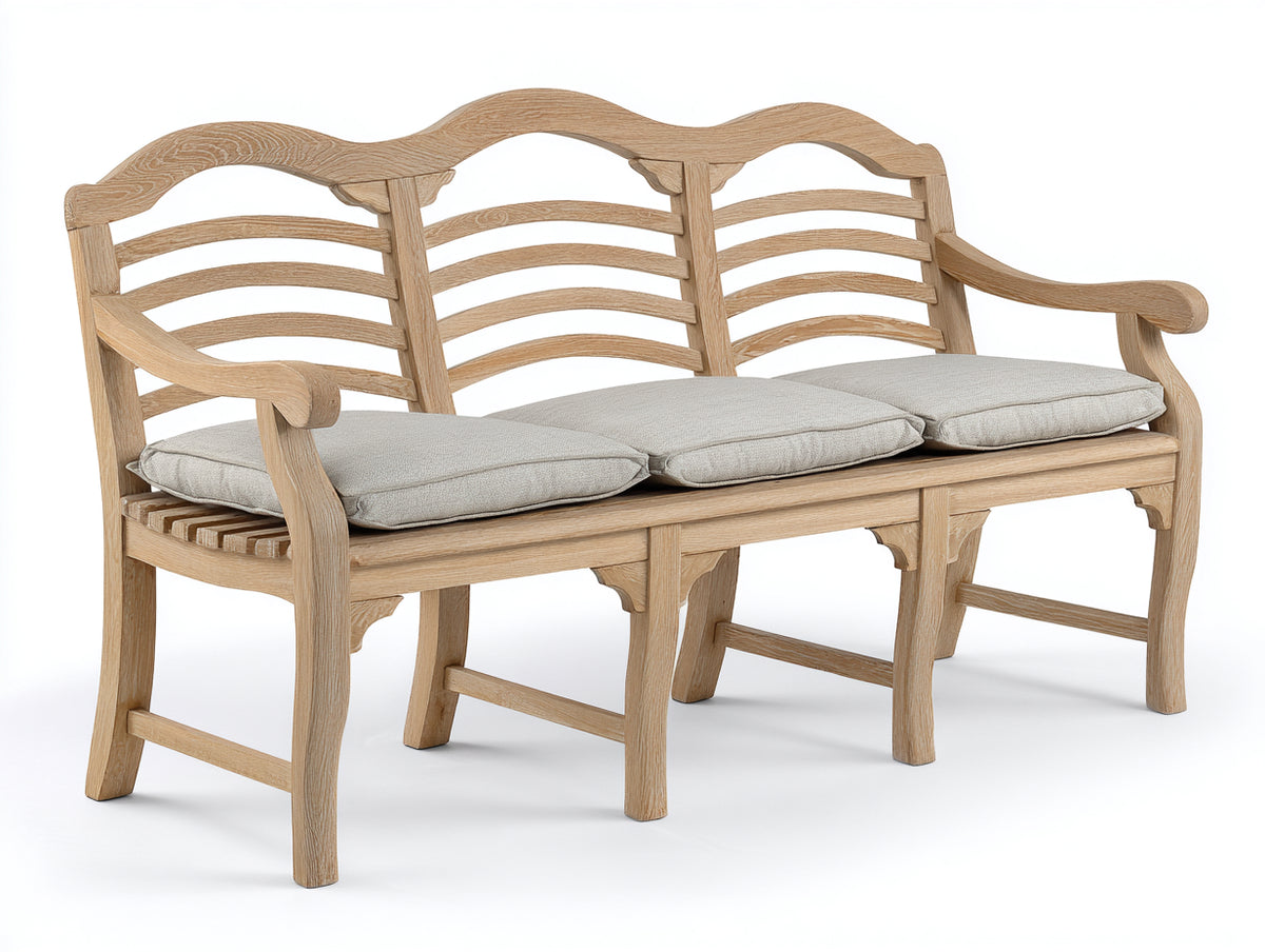 Panche da giardino - Rovere-Tessuto - 181x69x98 cm - Rovere sbiancato-Beige chiaro - Stile rustico