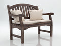 Panche da giardino - Legno massello-Tessuto - 146x64x92 cm - Marrone scuro-Avorio - Stile rustico