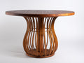 Tavolo da giardino - Teak - 124x124x76 cm - Marrone scuro - Stile scultoreo