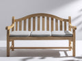 Panche da giardino - Legno massello-Tessuto - 172x68x93 cm - Marrone naturale-Grigio argento - Stile rustico