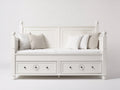 Divano letto - Legno - 209x99x105 cm - Bianco - Stile classico con contenitore