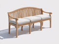 Panche da giardino - Rovere-Tessuto - 178x68x95 cm - Rovere naturale-Grigio chiaro - Stile classico