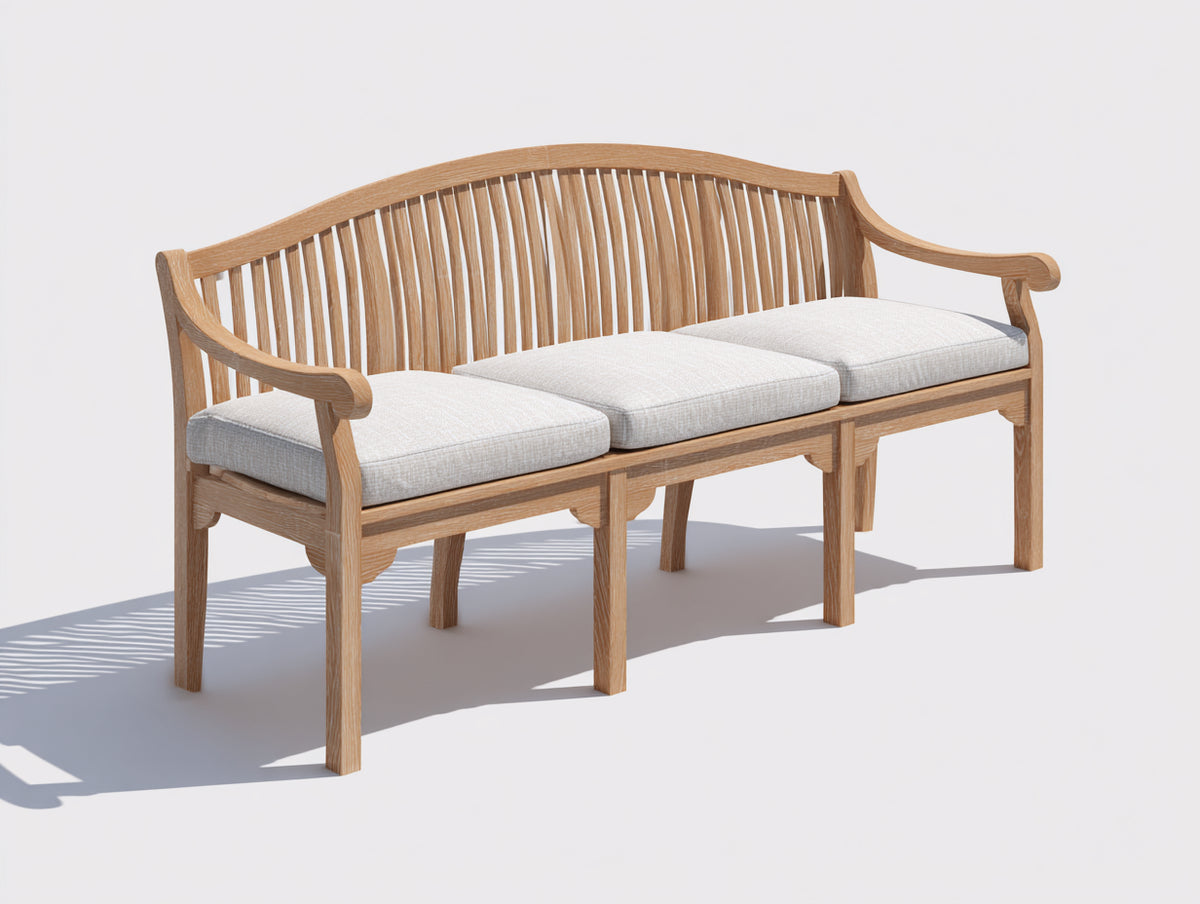 Panche da giardino - Rovere-Tessuto - 178x68x95 cm - Rovere naturale-Grigio chiaro - Stile classico