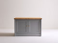 Credenza - Legno-MDF - 92x50x84 cm - Grigio fumo-Rovere naturale - Stile classico con base chiusa