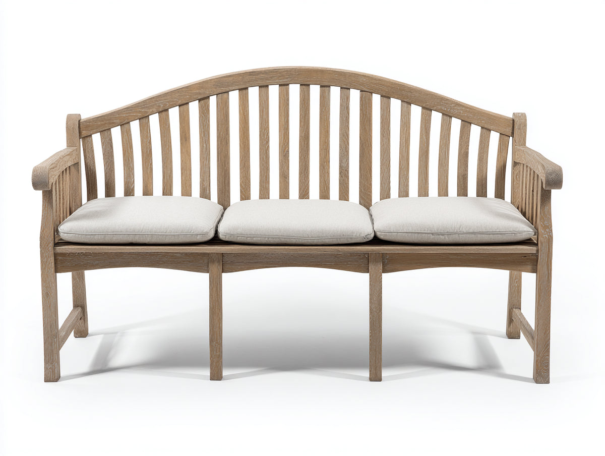 Panche da giardino - Rovere-Tessuto - 179x68x95 cm - Rovere sbiancato-Bianco avorio - Stile country