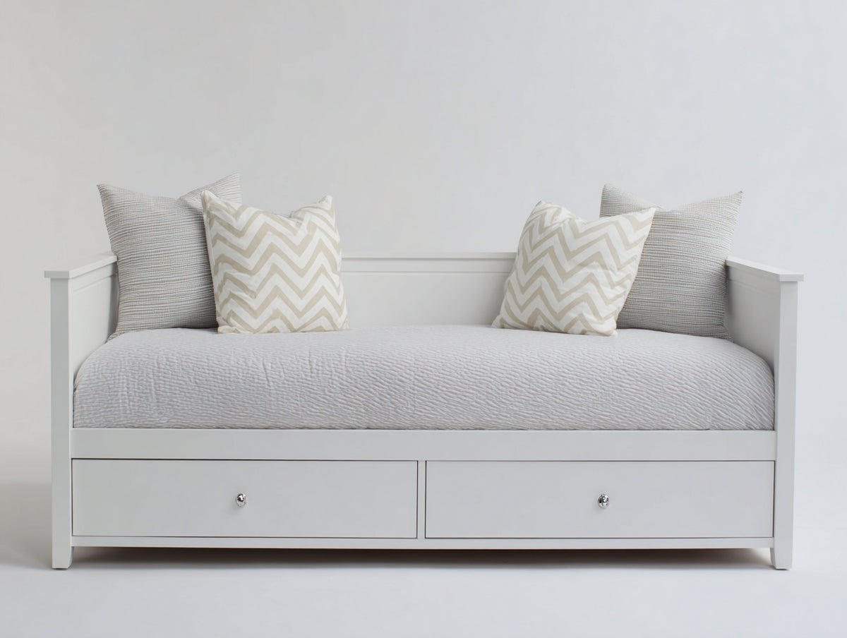 Divano letto - Legno - 202x95x82 cm - Bianco - Stile nordico