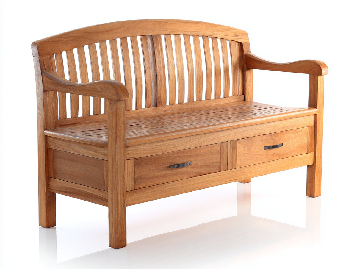 Panche da giardino - Teak - 152x63x91 cm - Marrone naturale - Stile classico