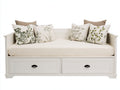 Divano letto - Legno - 205x95x85 cm - Bianco - Stile classico con contenitore